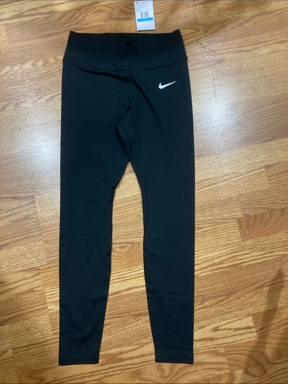 Nike Black Girls' Leggings with White Swoosh